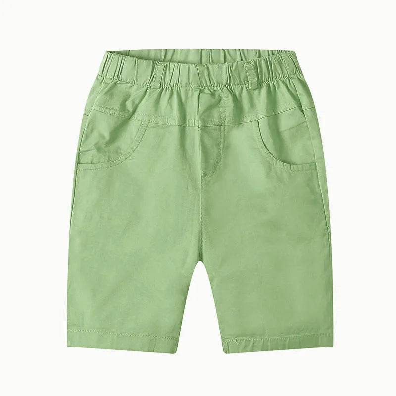 Summer Boys Shorts Solid Color Children's Cargo Pants Teenager School Capris Woven Baby Casual Pants Kids Trousers Clothing - AIAZ