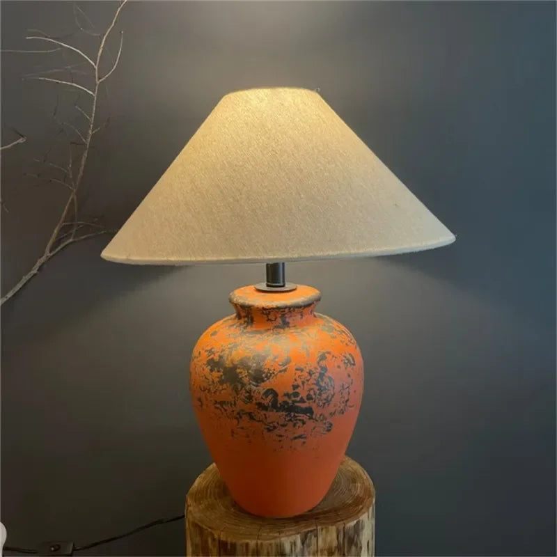 ULANI Contemporary Ceramic Table Lamp American Retro Creativity Living Room Bedroom Study Villa Hotel Homestay Desk Light