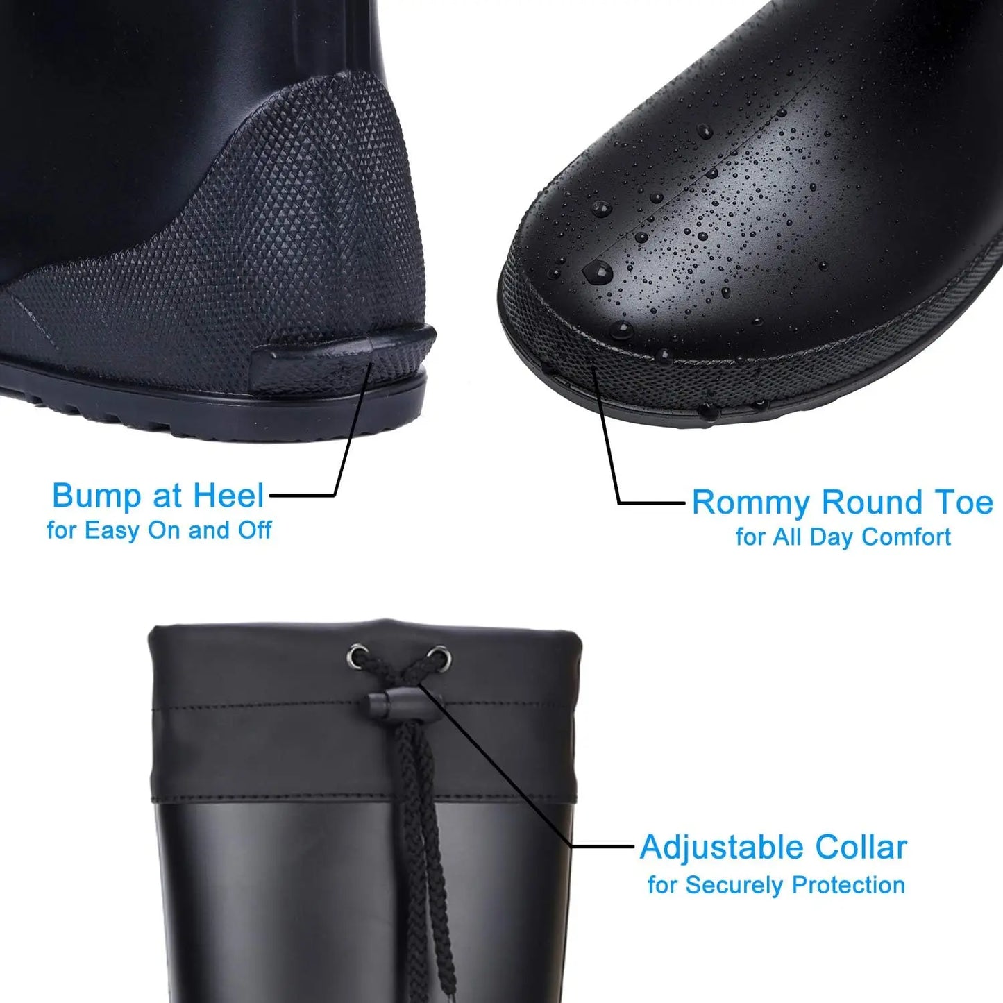Crestar Women Packable Tall Rain Boots Lady Waterproof Rubber Garden Boots Outdoor Mud Boots New Ultra Lightweight Flat Wellies