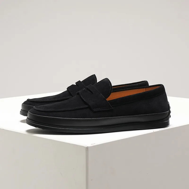 Mens Suede Loafers Summer Breathable Slip On Comfortable Casual Driving Shoes