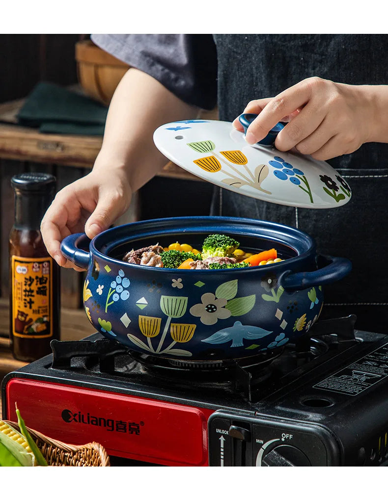 Korean Ceramic Casserole Creative Drum-shaped Stew Pot Spodumene Saucepan Kitchen Pan Home Cookware Cooking Tools Clay Pot