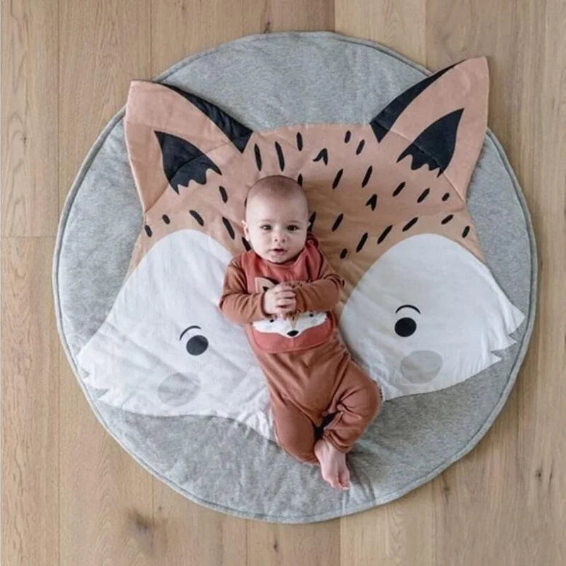 Cartoon Animals Baby Play Mats Pad Toddler Kids Crawling Blanket Round Carpet Rug Toys Mat For Children Room Decor Photo Props