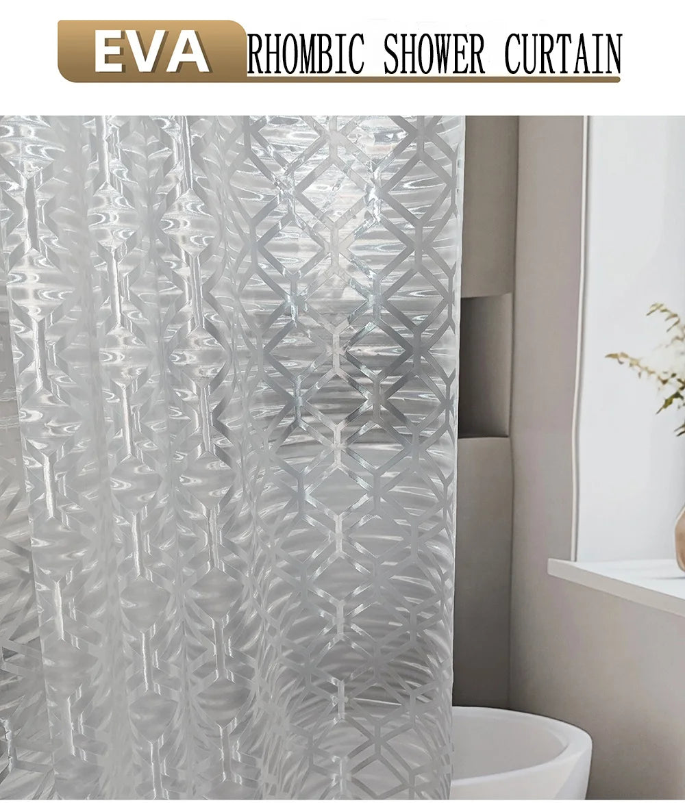 2024 Bathroom shower curtain 180X200 Waterproof Mildew-proof Bathroom curtains rhombus 3D colorful Window curtains Bath curtain