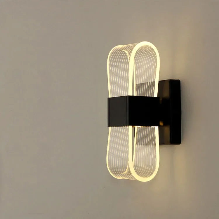 Luxury Creative Super Bright Living Room Bedroom Bedside Hotel Wall Lamp Transparent Line Guided LED Home Lighting Decoration