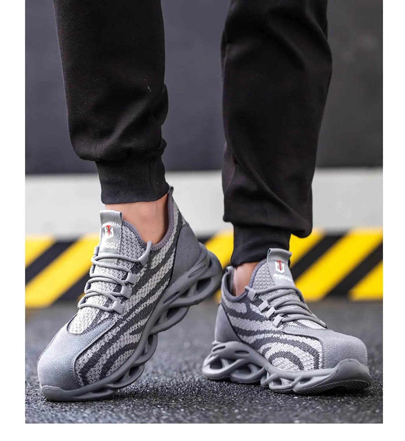 Men's safety shoes are anti impact, anti puncture, soft, comfortable, breathable, anti slip, and wear-resistant work shoes - AIAZ