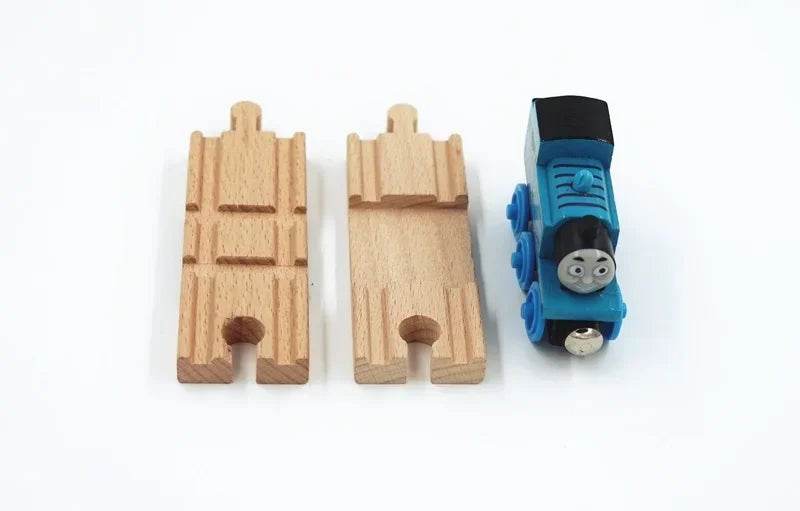 DIY Children Wooden Train Rail Track Accessories Toy Cross Track Railway Toys Compatible All Track for Kids Boys & Girls Gifts - AIAZ