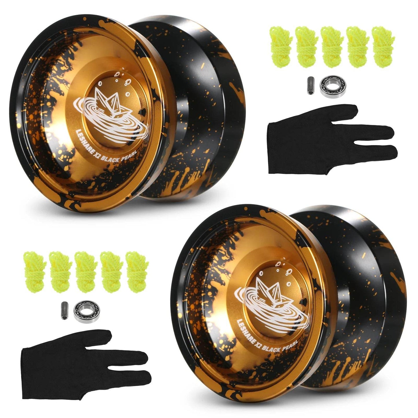 LESHARE Yoyo Ball Aluminum String Trick YoYo Balls Competitive Yo Yo Gift with Bearing Strings and Gloves Classic Toys - AIAZ