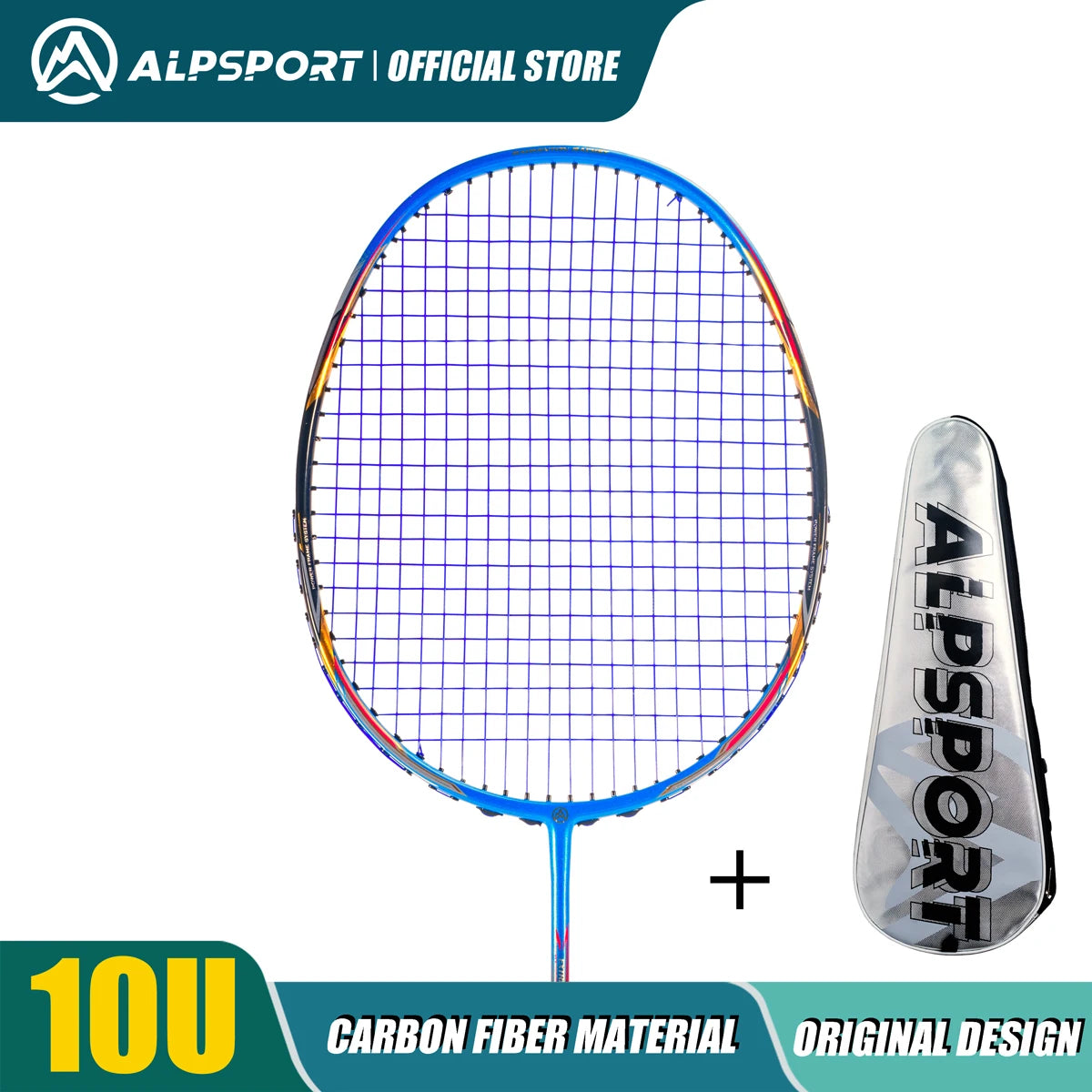 ALPSPORT AIR 10U  Ultralight 52g T800 Badminton Racket Fast Rebound  Lmported MAX 28LBS Carbon fiber + Titanium Badminton Racket