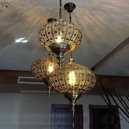 LED Decorative Suspension Luminaires Home Decor Kitchen Loft Living Room Vintage Retro Industrial Pendant Lights Moroccan Lamp