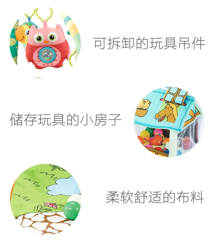 3-in-1 Baby Activity Gym Baby Play Mat Educational Toys Puzzle Crawling Blanket Infant Game Pad Rug Gift Baby Toys 0-12 Months