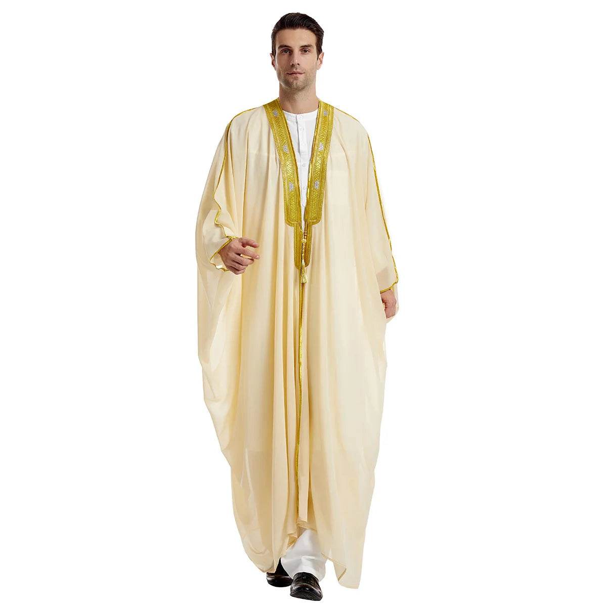 Islamic Clothing Men Robe Arabic Costumes Kaftan Muslim Man Moroccan Casual Long Dress Striped Middle East National Costume - AIAZ