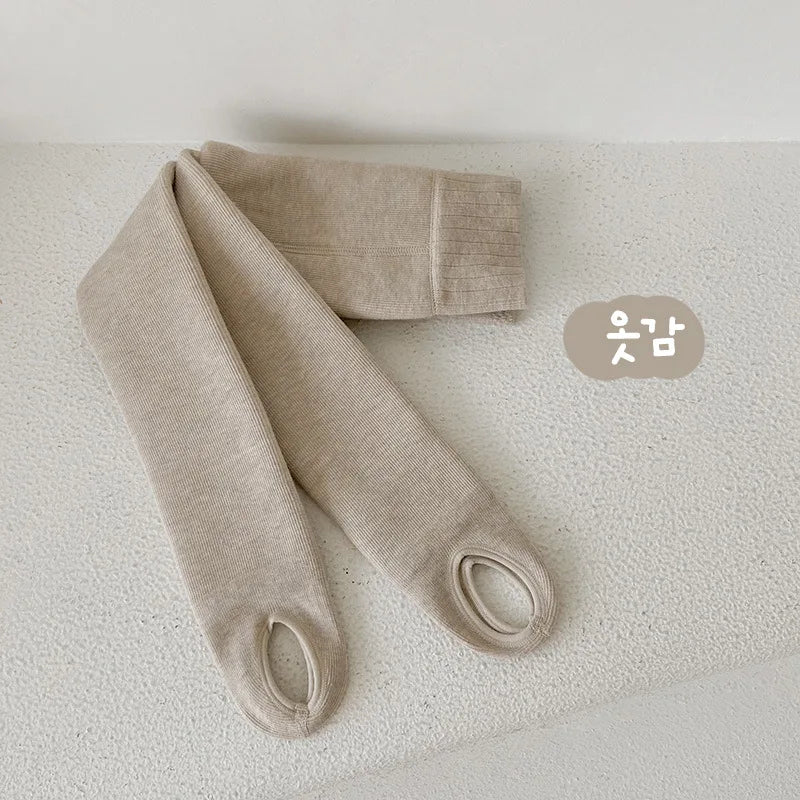 3-12 Years 2023 New Kids Pants Girls Tights Fur Lining Warm Pantyhose Children Skinny Leggings for Winter