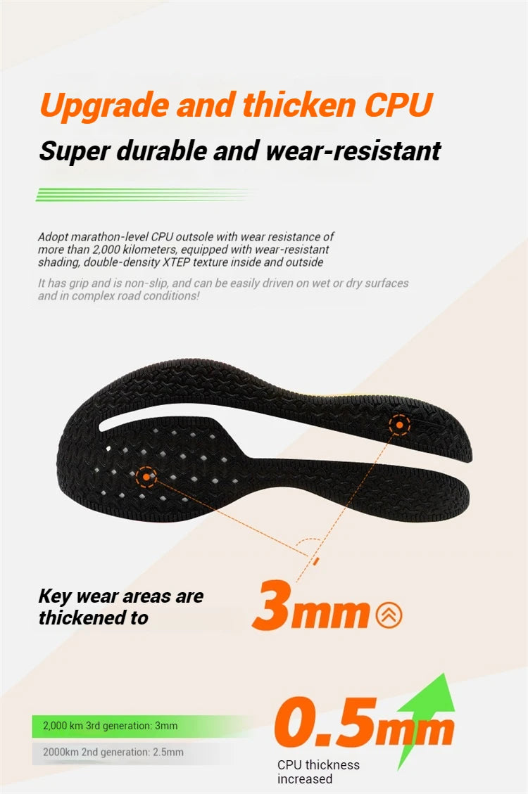 Xtep Women Running Shoes 2000km 3.0 2025 Spring Lightweight Cushioned Wear-Resistant Training Jogging Sneakers  875118110034