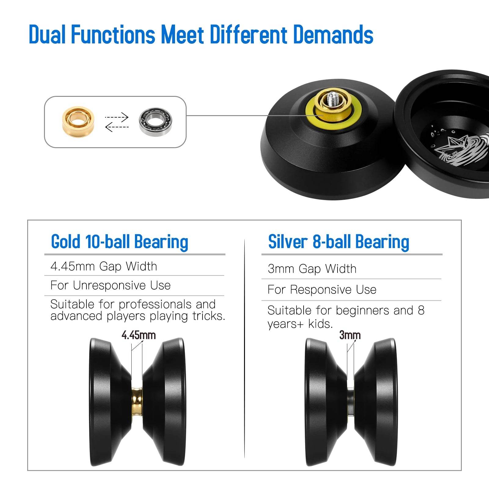 LESHARE Yoyo Ball Aluminum String Trick YoYo Balls Competitive Yo Yo Gift with Bearing Strings and Gloves Classic Toys - AIAZ