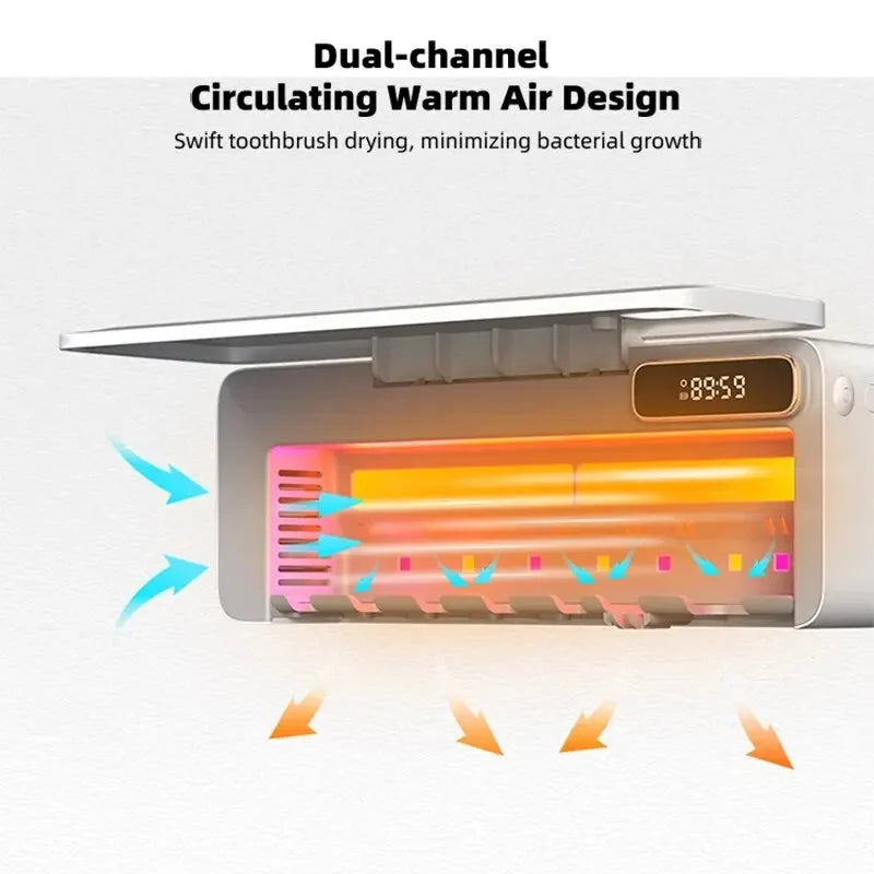 Xiaomi UV Toothbrush Sterilizer Razor Storage Rechargeable Rapid Warm Air Drying Wall-mounted Toothbrush Sterilizer Holder New