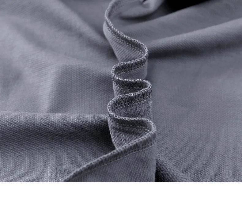 100% pure cotton summer new fashionable men's shortsleeved luxury customized business polo shirt exquisite embroidery Tshirt top - AIAZ