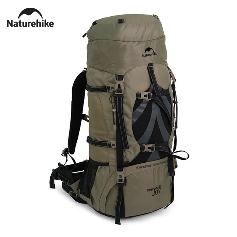 Naturehike 70L Camping Backpack Ergonomic Large Capacity Hiking Bags For Man With Rain Cover Outdoor Travel Trekking Backpacks
