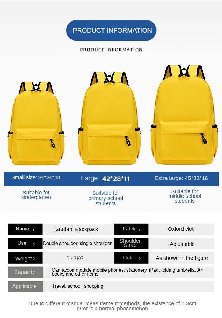 Personalized School Bag Custom Logo School Backpack Training Class Gift School Name Pattern Elementary school backpack wholesale - AIAZ