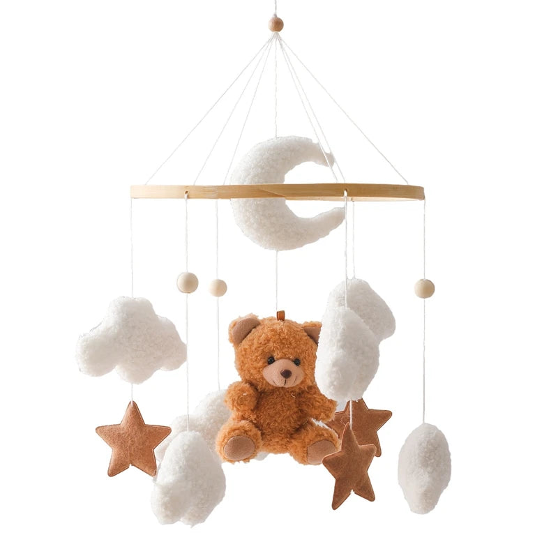 Baby Crib Mobile Wooden Wind Chime Bed Bell, Animal Crib Mobile With Music for Girls and Boys, Mobile for Bassinet Room Decor
