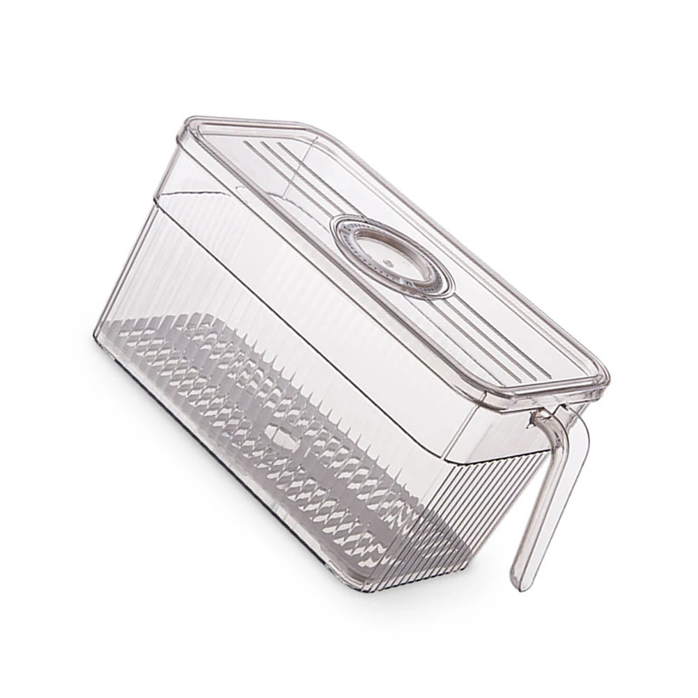 Kitchen Storage Containers with Time Recorder Lid Fridge Organizers Keep Fresh Food and Fruit Refrigerator Freezer Storage Boxes