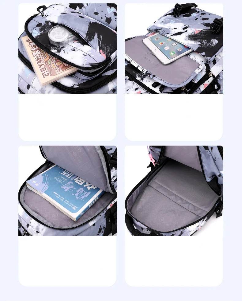 Middle School Student Backpack Children Set School Bags for Girls Kids Schoolbags Waterproof Book Bag With Lunch Bag Pencil case - AIAZ