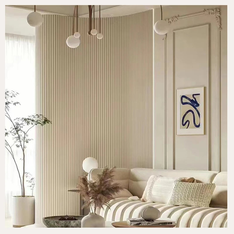 6 pieces 2.3M Rotating Solid Wood Grille Panel - Great Wall wave board internet famous background wall wrap with cylinder