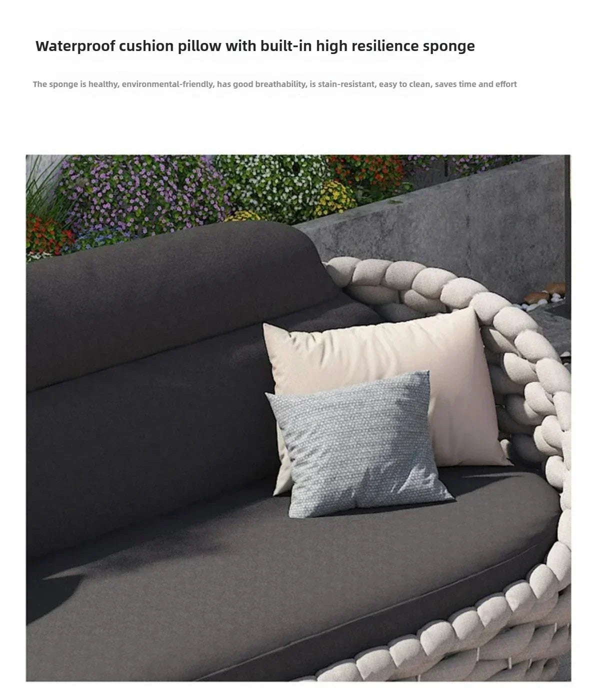 Outdoor Rattan Sofa Courtyard Combination Double Chair Leisure Terrace Villa Living Room Balcony Outdoor Seat Furniture Home