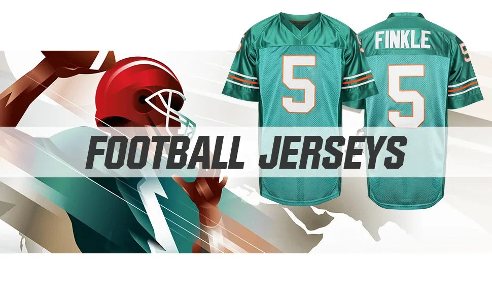 Sport #5 Ray FINKLE Ace Ventura Movie Short Jersey Teal Green 100% Stitched Ray FINKLE Retro Football Jerseys