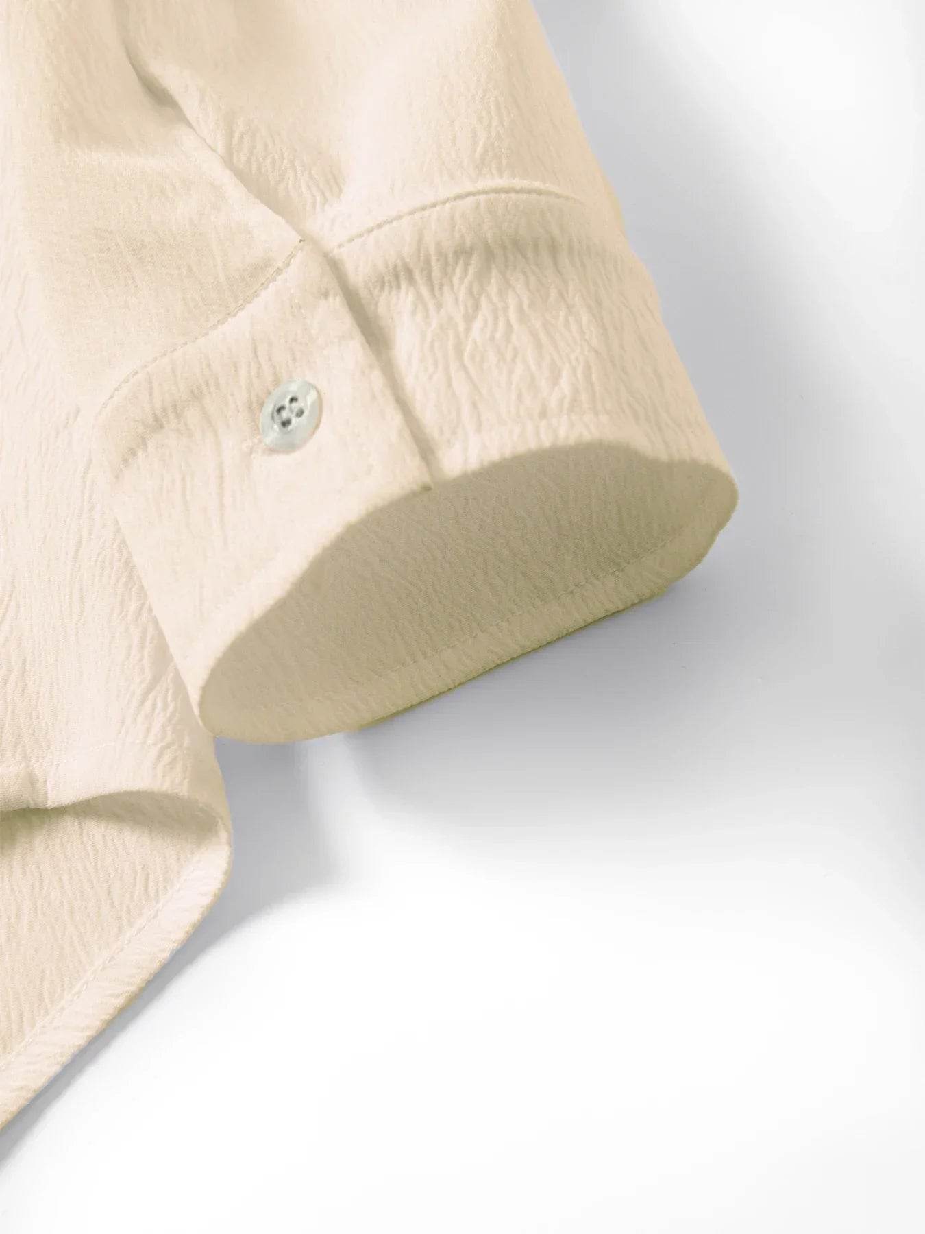 Men's Linen Shirt Summer 2025 Casual Short Sleeve Breathable Stand Collar Loose Fit Trendy Solid Color Youth Top with Pocket - AIAZ