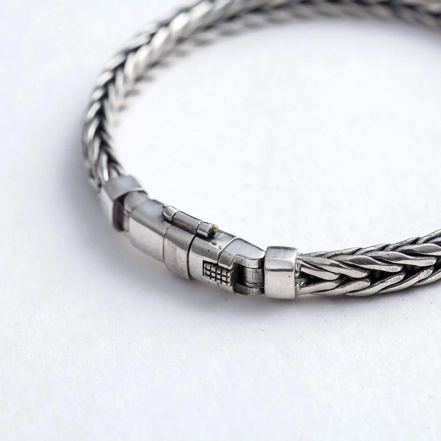 100% S925 Sterling Silver Handmade Woven Retro Domineering Style Personality Keel Man Woman Pure S925 Silver Bracelet Jewelry
