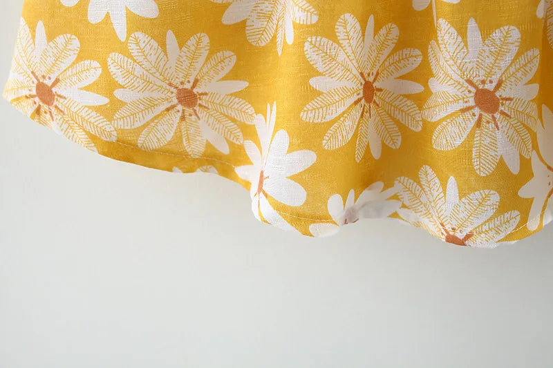 Summer Baby Girl Newborn Strap Dress Little Daisy Bow Baby Princess Dress Girl Children's Wear Comes With Same Hat