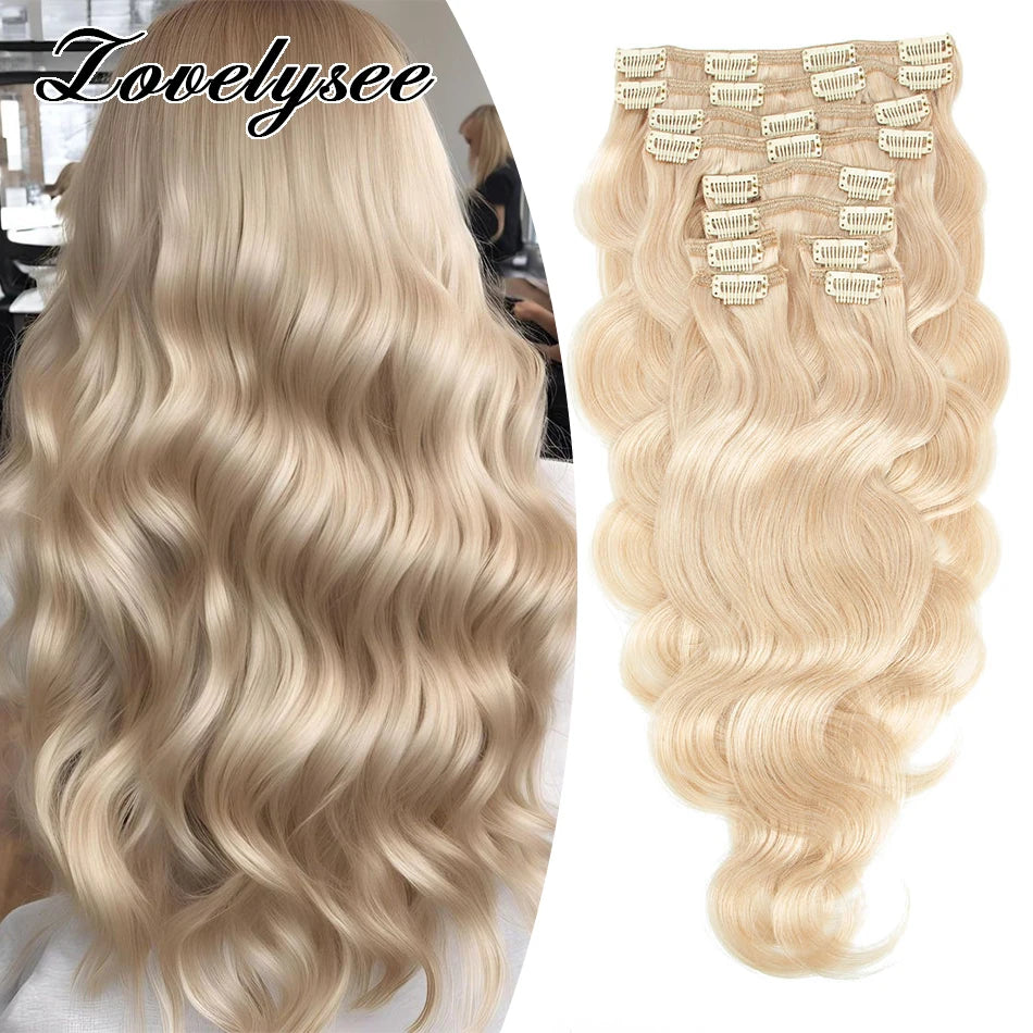 Body Wave Clip In Human Hair Extensions Brazilian 100% Remy Human Hair 10Pcs Clip In Hair Extensions For Women Full Head Clips