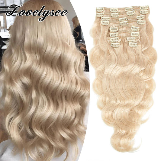 Body Wave Clip In Human Hair Extensions Brazilian 100% Remy Human Hair 10Pcs Clip In Hair Extensions For Women Full Head Clips