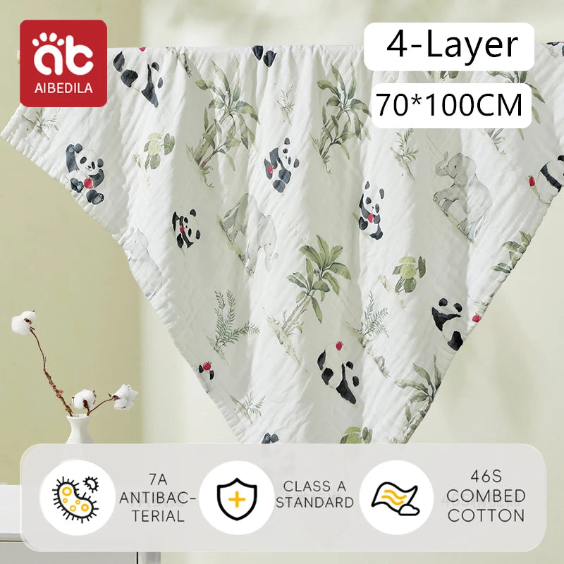 AIBEDILA Newborn baby bath towel pure cotton gauze bath towel Class A soft children's blanket absorbent newborn baby blanket