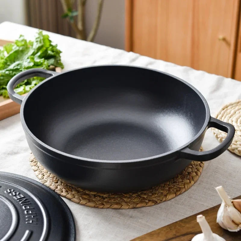 Rushed 30cm Kitchen for Queen's Pot Enamel Cast Iron Multi Functional Non Stick Stewed Pork and Chicken Soup Household Cookware