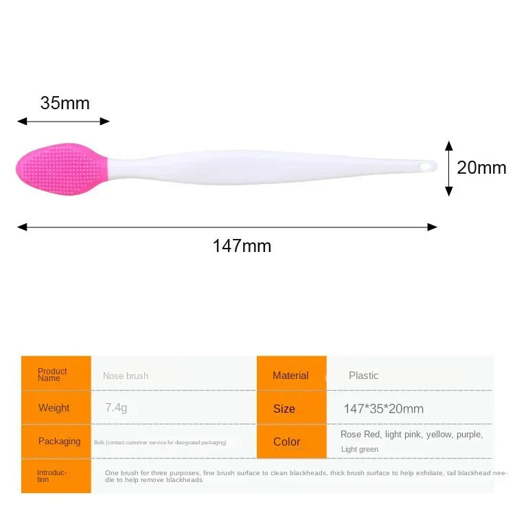 1PC Beauty Skin Care Wash Face Silicone Brush Exfoliating Nose Clean Blackhead Removal Brushes Tools With Replacement Head
