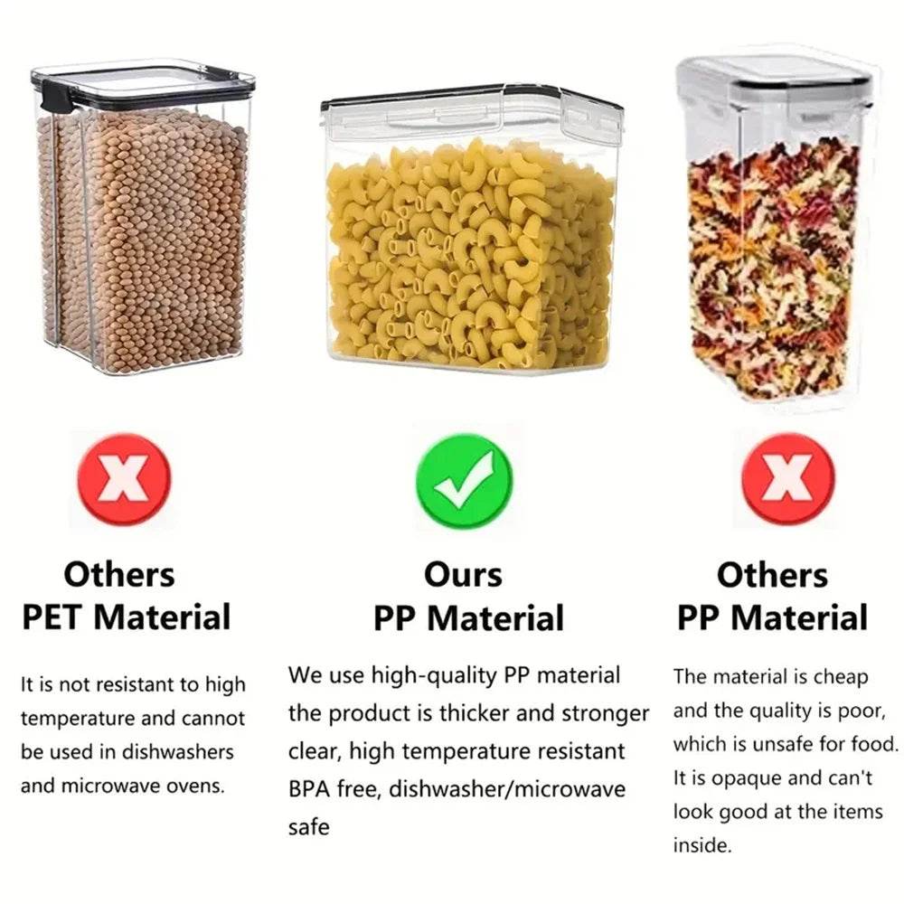 Kitchen 7pcs Food Containers Set BPA Free Plastic Airtight Storage Box With 10stickers and Pen - AIAZ