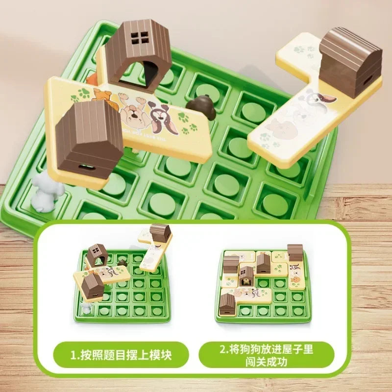 Children Logical Thinking Training Board Game Hidden Dog Maze Puzzles Educational Toys Parent-Child Interactive Children Gift