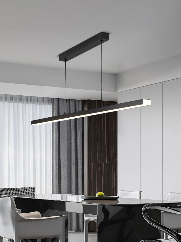 Long strip restaurant chandelier simple modern one-line minimalist ultra-thin bar desk chandelier designer dining table chandeli