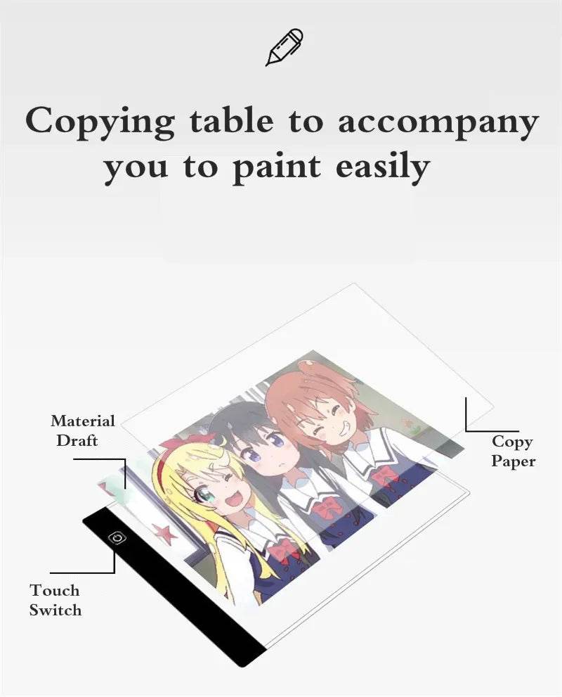 Led Drawing Copy Pad Table Animation Painting Educational Toys 3 Level Dimmable Board Gift Adjustable Light Notepad For Children - AIAZ