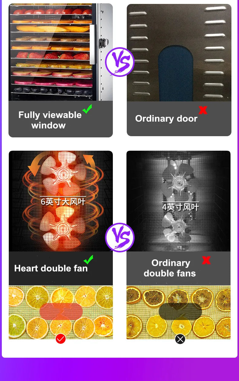 220V 110V Dry Fruit Machine Food Dehydration Dryer Fruit Dryer Commercial Stainless Steel Food Dryer Dried Vegetables Pet Snacks