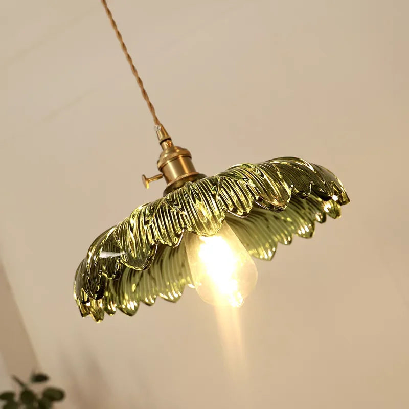 IWHD Nordic Modern LED Pendant Lights Coffee Living Room Balcony Green Glass Copper Knob Switch Hanging Light Fixture Luminaira