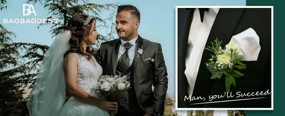 Men's formal suit, double breasted formal two-piece jacket, long pants, groom's formal dress, hat brim, lapel, custom clothing - AIAZ