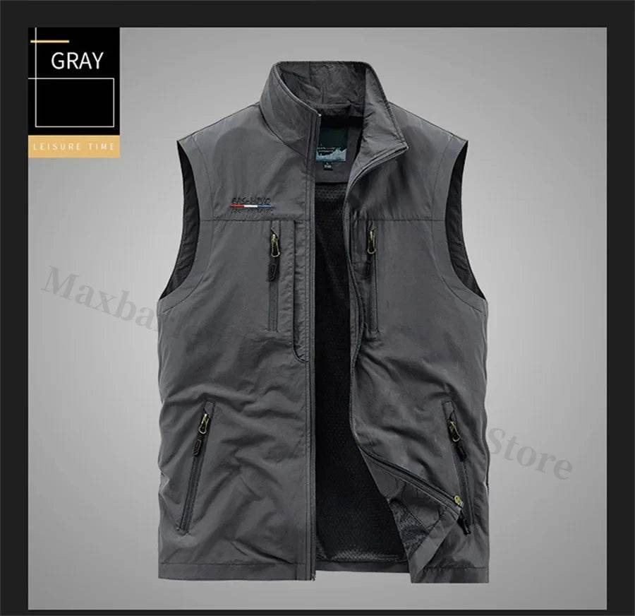 Sleeveless Jacket Vest Men 2025 Summer Cargo Climbing Hunting Waistcoat Club Photographer Fishing Vests Camping Working Clothes - AIAZ