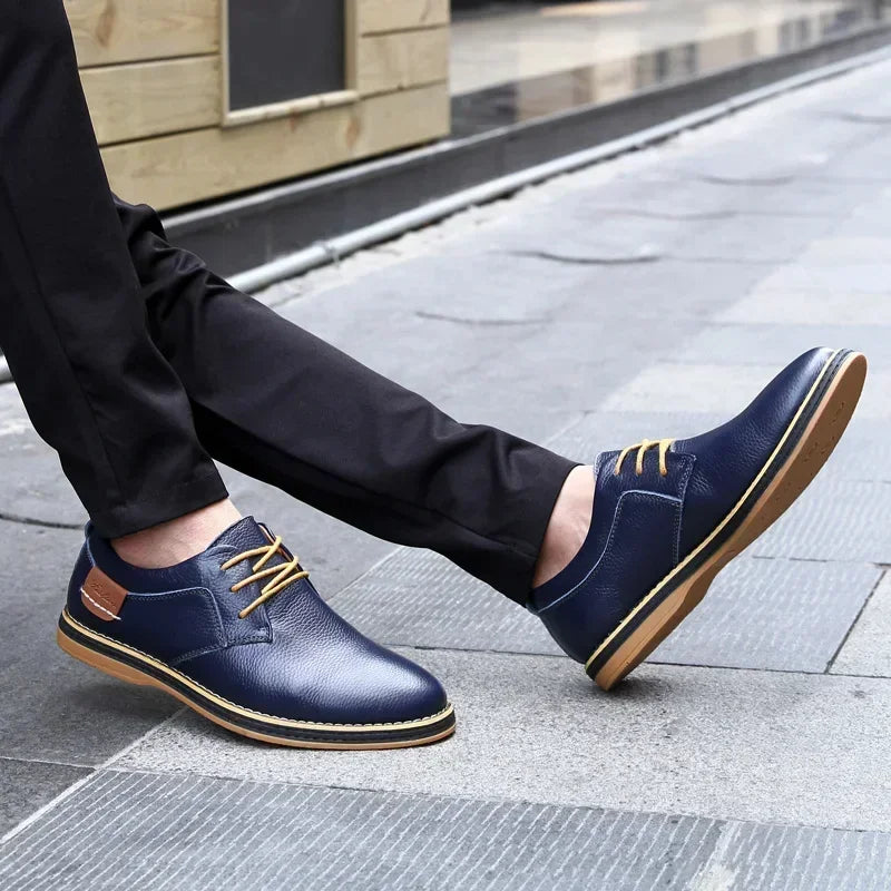 Men Oxfords Genuine Leather Dress Shoes Brogue Lace Up Italian Mens Casual Shoes Luxury Brand Moccasins Loafers Plus Size 38-48