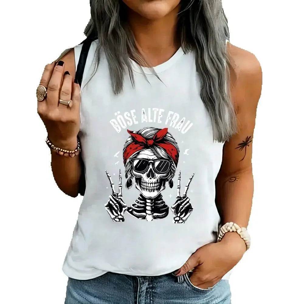 Women's Top New 2025 Casual Loose Pulover Graphic Print Tank Top Sleeveless Casual Top For Summer & Spring Women's Clothing - AIAZ