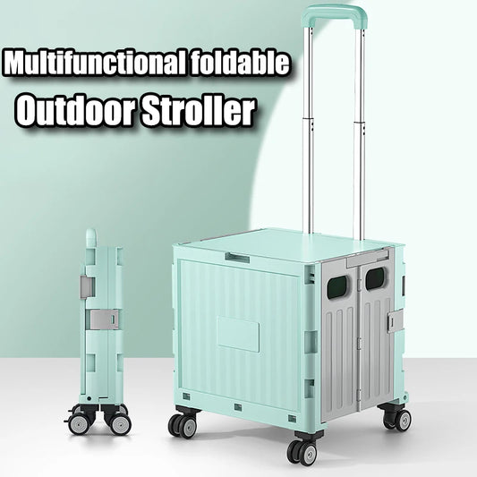 Multifunctional Camping Trolley Large Capacity Portable Folding Outdoor Storage Box Home Camping Push Box Camping Equipment