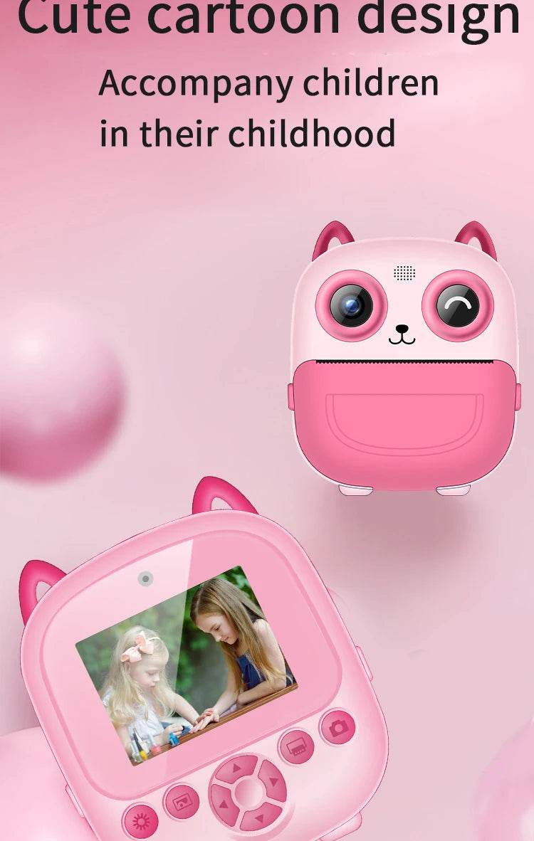 Children Digital Camera Instant Print for Kids Thermal Print Camera Instant Photo Printing Camera Video Toys+32G Memory Card - AIAZ