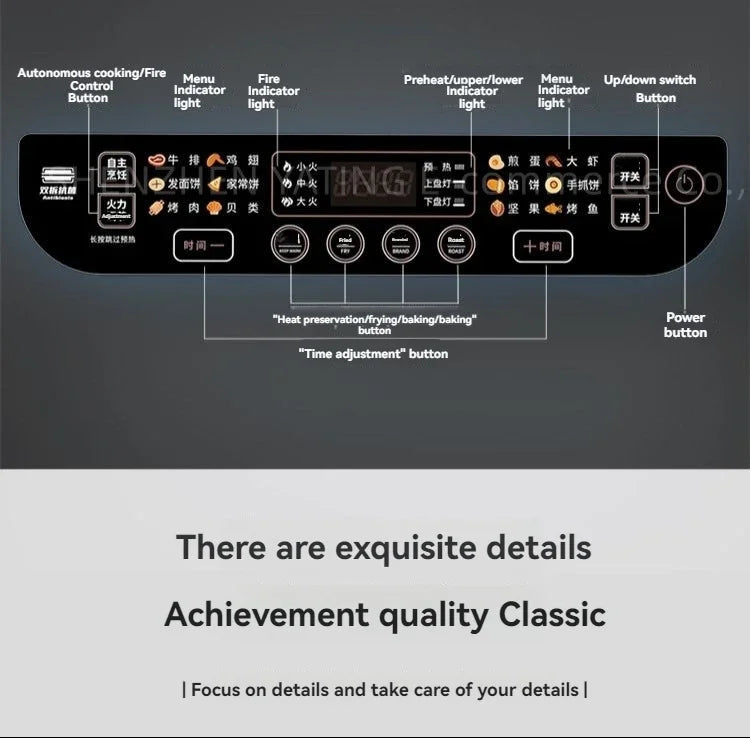 Home Appliance The Upper And Lower Plates Of The Electric Baking Pan Can Be Disassembled And Washed To Deepen The Plate