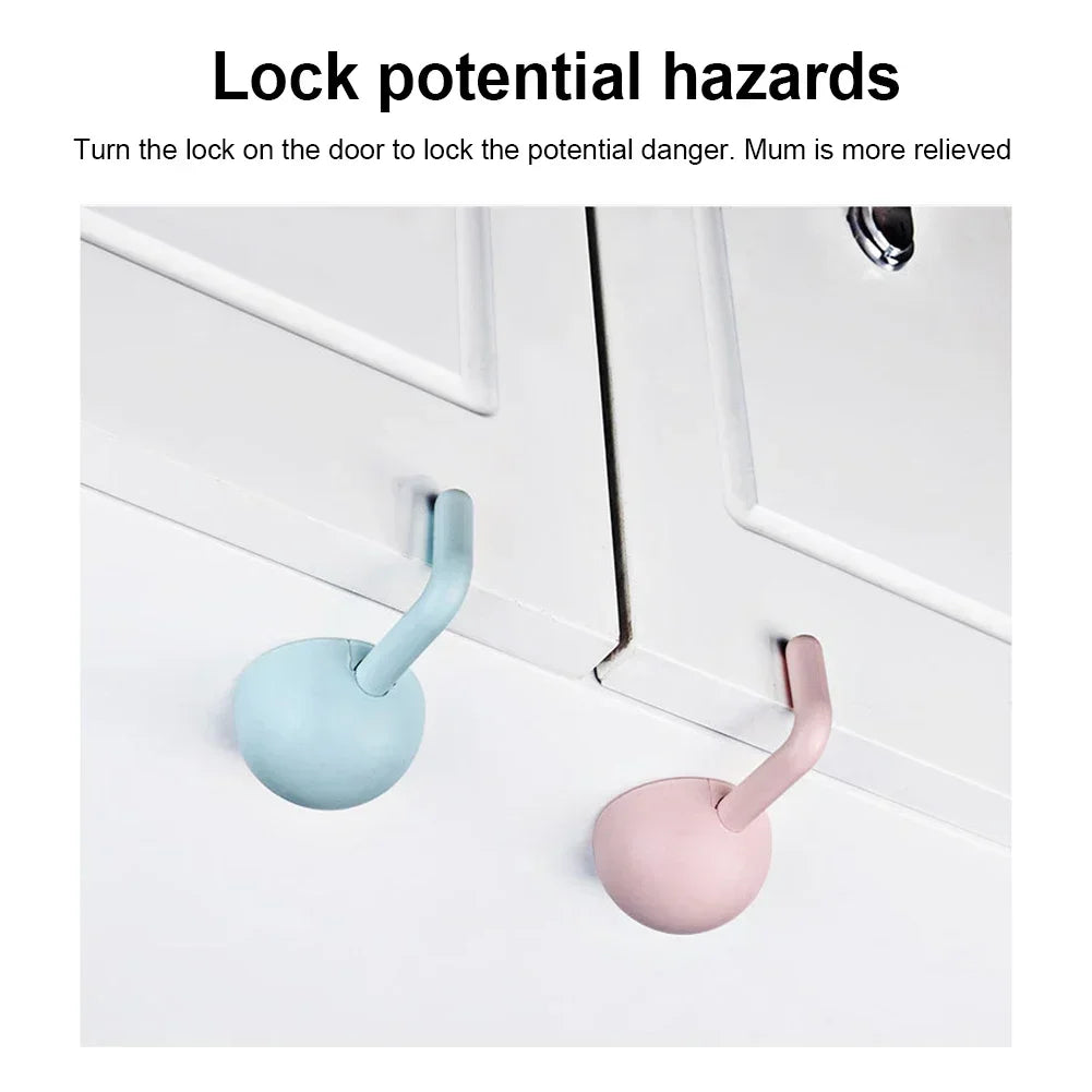 Safety Cabinet Multifunctional 1/2/3pc Baby Safety Lock Anti-Pinch Hand Children Door Drawer Locks Security Refrigerator Buckle